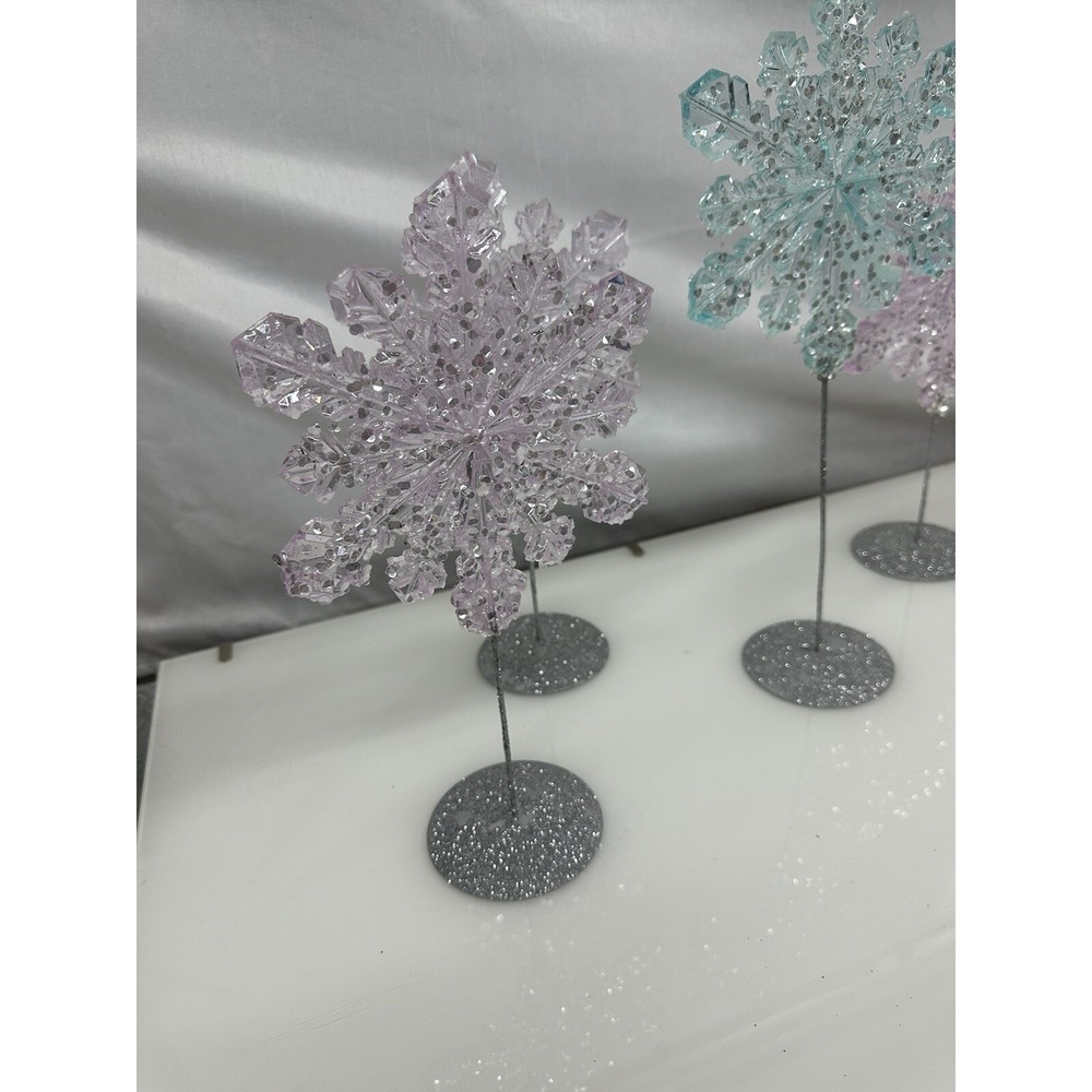 Decorative snowflakes with plastic and rhinestones party,Christmas NY Set of 5 - Picture 7 of 11